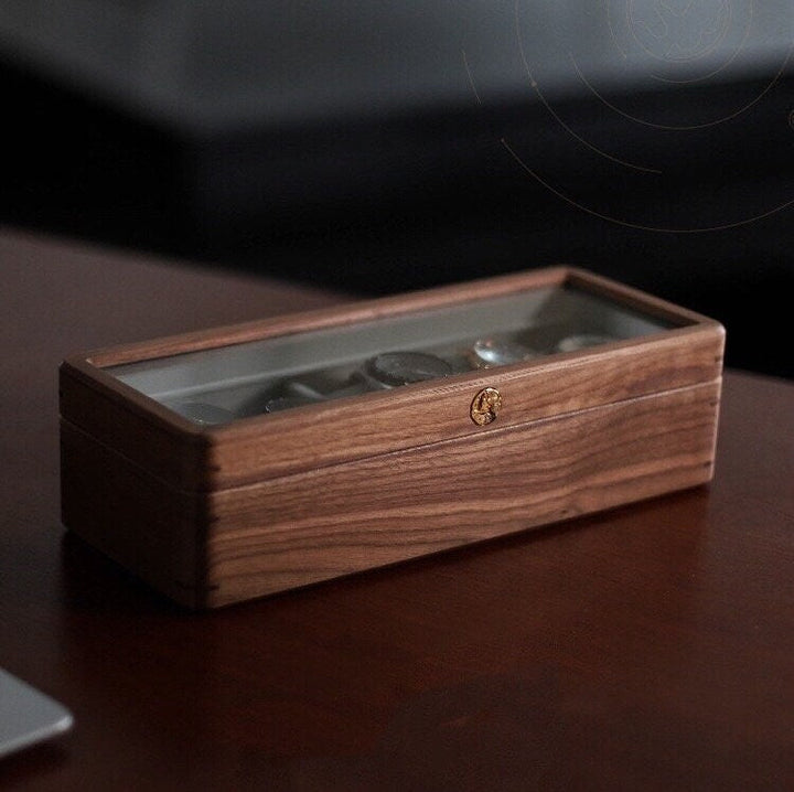 Handcrafted Solid Walnut Watch Display Case