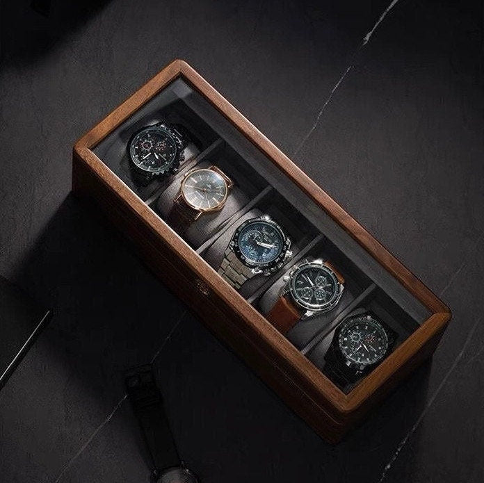 Handcrafted Solid Walnut Watch Display Case