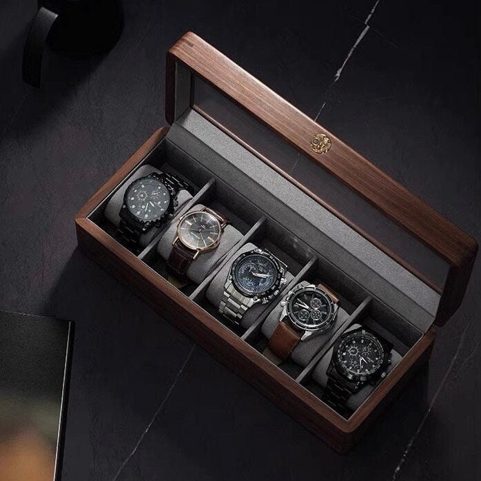 Handcrafted Solid Walnut Watch Display Case