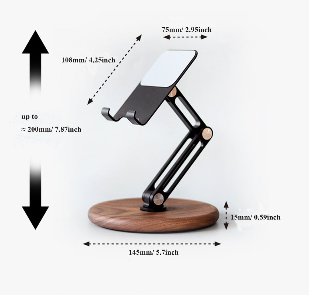 Black Walnut Phone/Tablet Swivel Holder