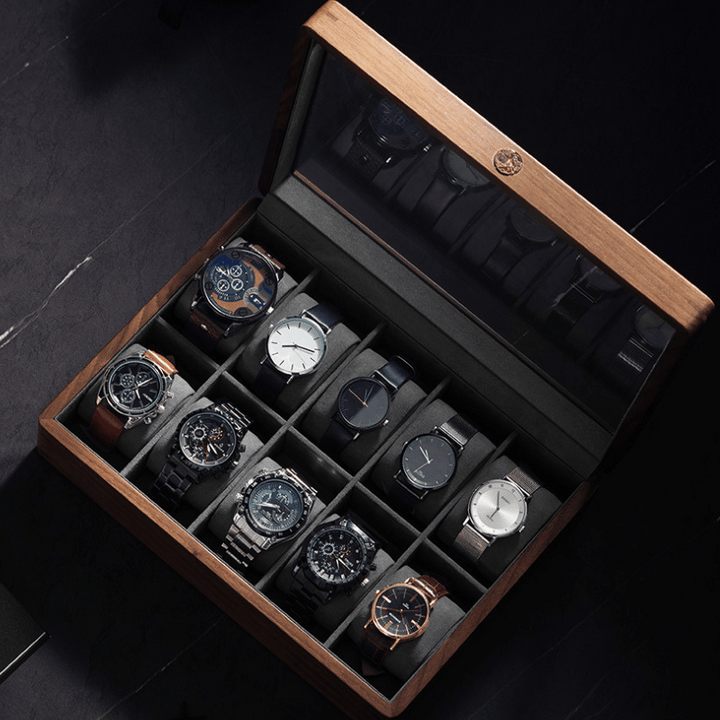 Handcrafted Solid Walnut Watch Display Case