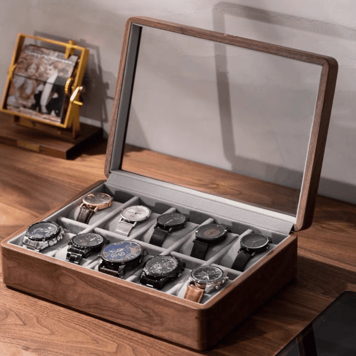 Handcrafted Solid Walnut Watch Display Case